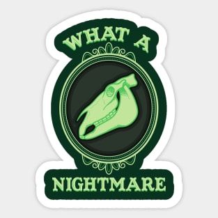 What A Nightmare - Vintage Ghostly Horse Skull Cameo Sticker